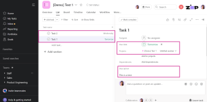 Check the project in Asana