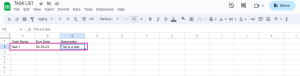 Add task to Google Sheets