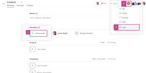 Invite team in Asana with quick button