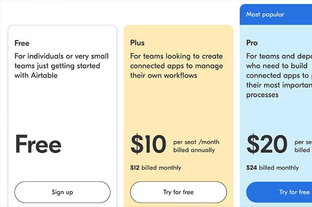 Airtable Pricing