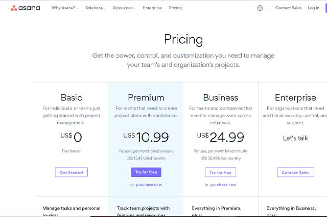 Asana Pricing